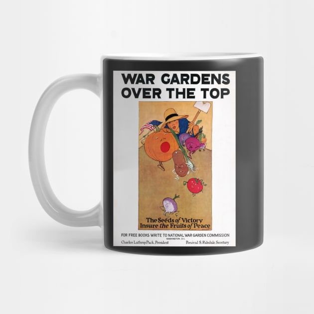 WWI Propaganda Poster "War Gardens Over The Top" Victory Garden by vintageposterco